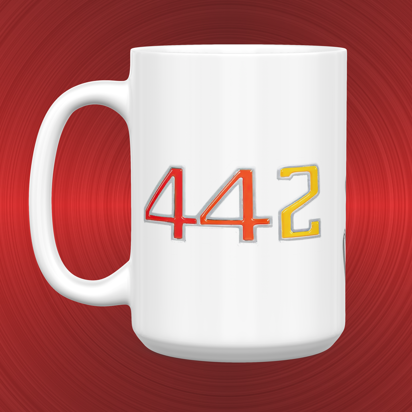 Vintage Oldsmobile Cutlass 442 Emblem and Logo Large 15 oz. Mug
