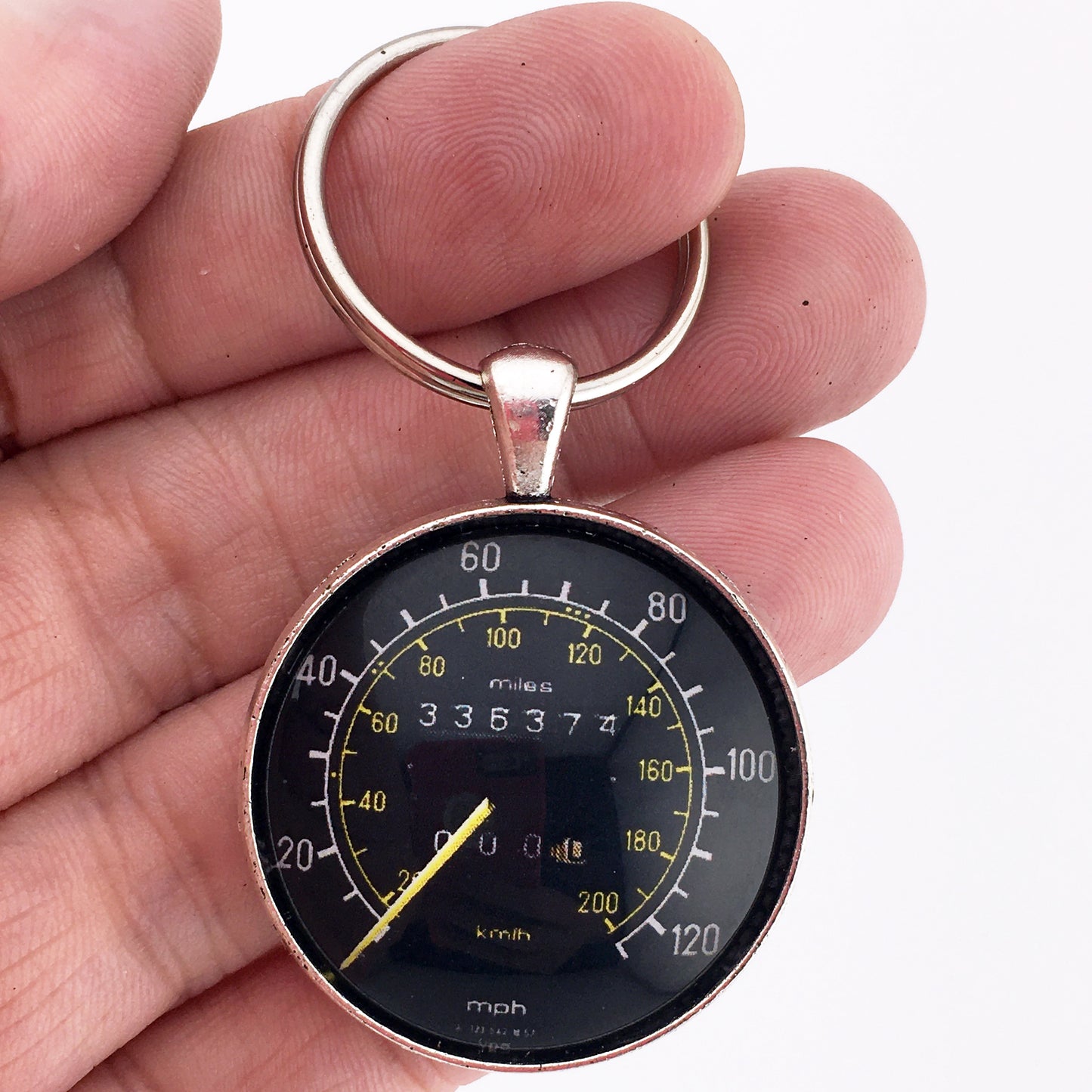 Vintage Mercedes Benz 120 MPH Speedometer 1.2" Diameter Keychain