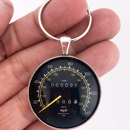 Vintage Mercedes Benz 140 MPH Speedometer 1.2" Diameter Keychain
