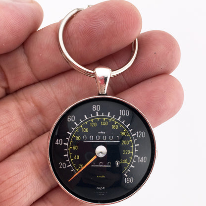 Vintage Mercedes Benz 160 MPH Speedometer 1.2" Diameter Keychain