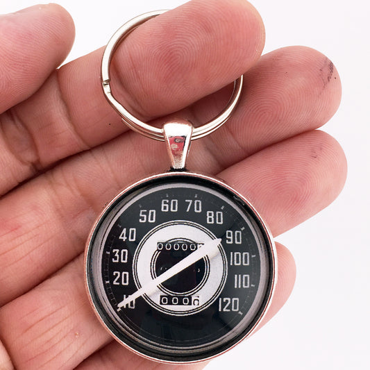 Vintage Harley Davidson 1941-1946 Fat Bob 120 MPH Speedometer 1.2" Diameter Keychain