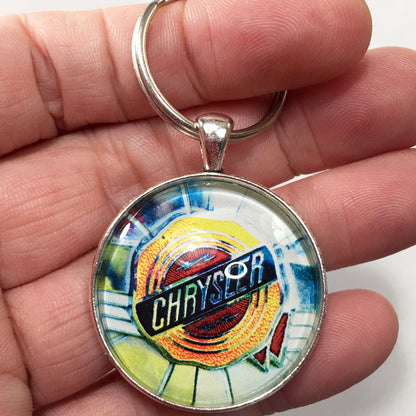 Vintage Chrysler Windsor Emblem Badge Ornament Logo 1.2" Diameter Keychain