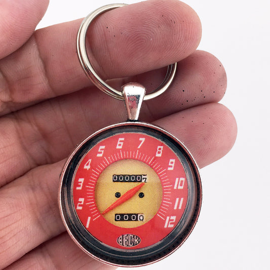 Vintage Harley Davidson 1953-1961 BECK Harley Panhead & Servi-Car 120 MPH Speedometer 1.2" Keychain