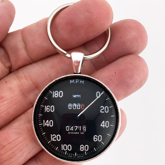 Vintage Jaguar XK 160 MPH Speedometer Gauge 1.2" Diameter Keychain