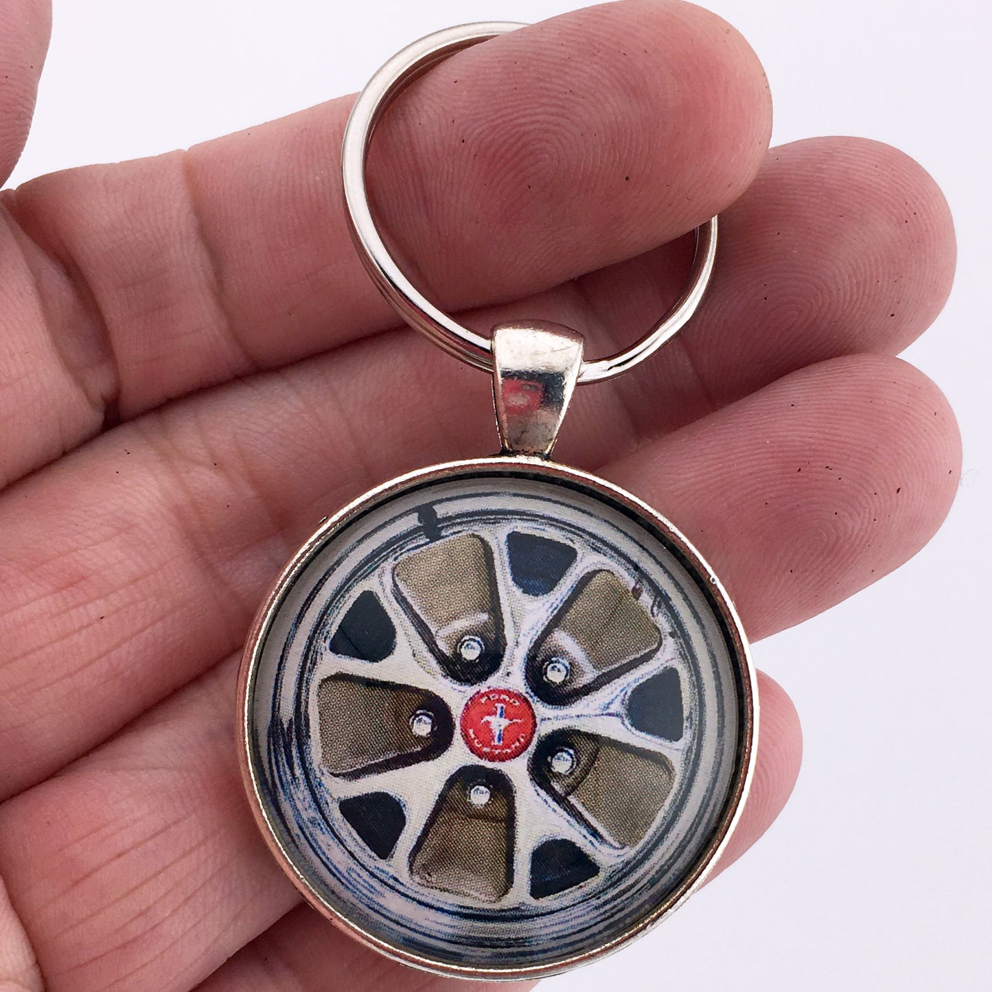 1960's Ford Mustang Mag Wheel 1.2" Keychain