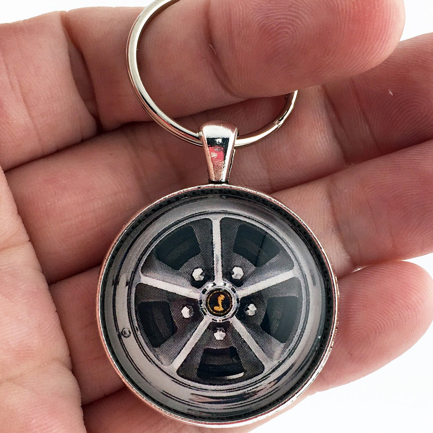 1960's Ford Mustang Shelby Cobra Mag Wheel 1.2" Keychain