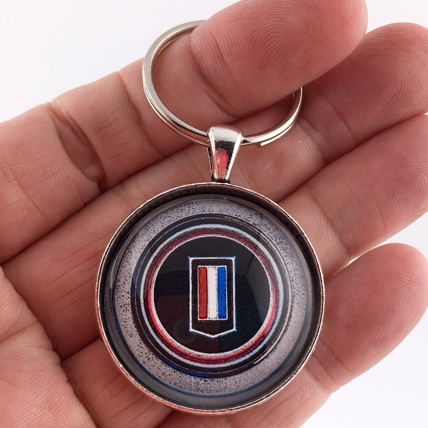 Vintage Chevrolet 1979-1981 Camaro Chrome Door Emblem Badge 1.2" Keychain