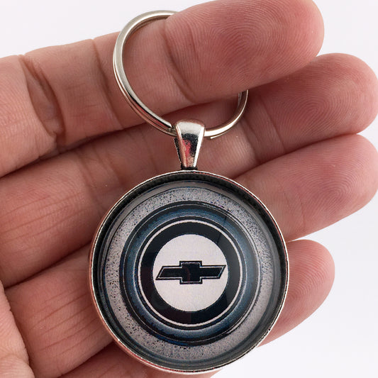 Vintage Chevrolet 1979-1981 Camaro Bowtie Chrome Door Emblem Badge 1.2" Keychain