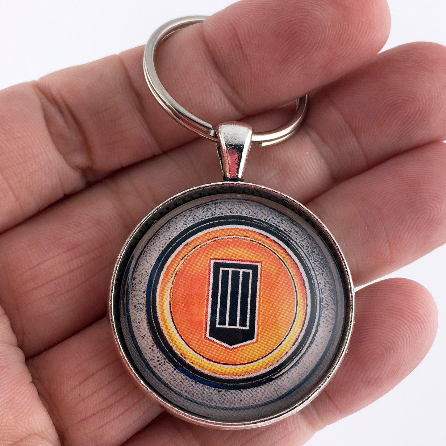 Vintage Chevrolet 1979-1981 Camaro Chrome Door Emblem Badge 1.2" Keychain