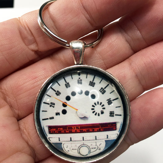 Vintage Mini Cooper 160 MPH Speedometer Gauge 1.2" Diameter Keychain