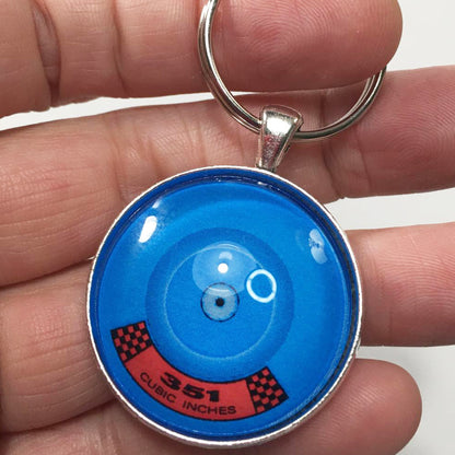 Ford 351 Cubic Inch Air Cleaner Decal 1.2" Diameter Keychain