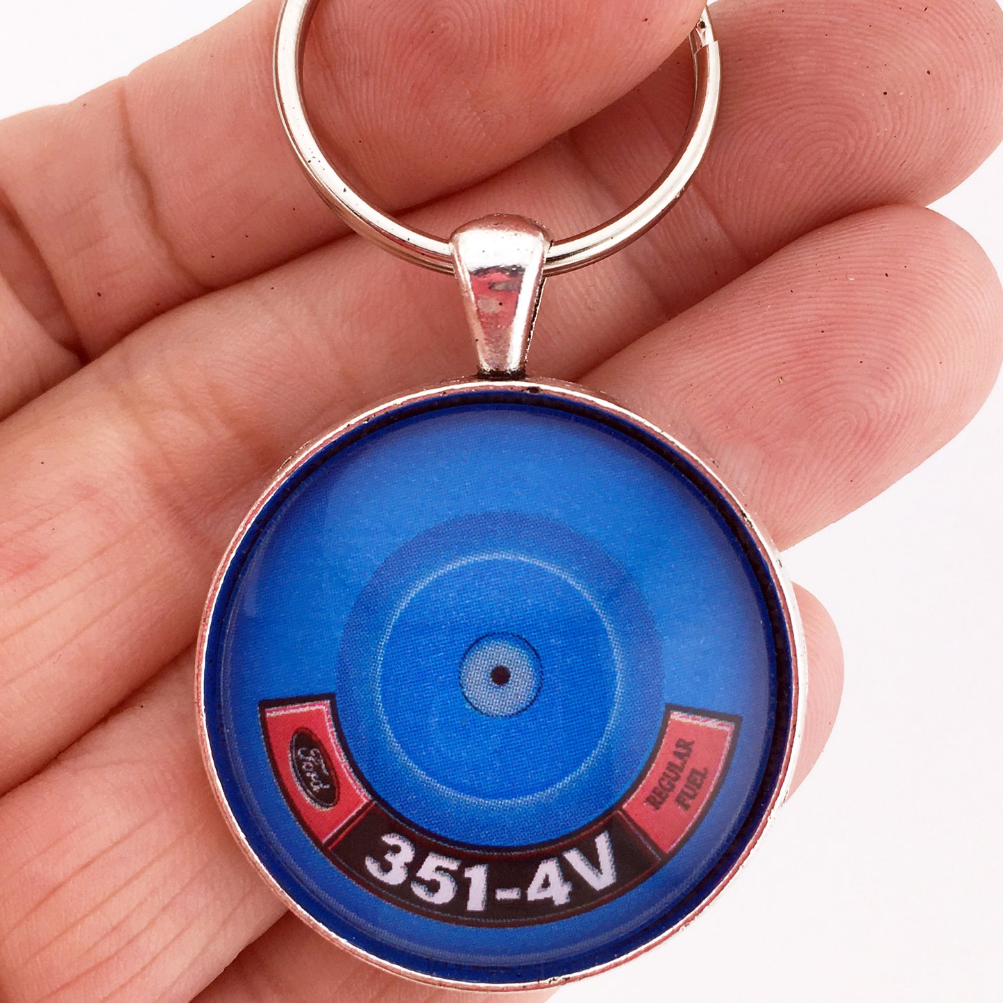 Ford 351 4 Barrel Air Cleaner Decal 1.2" Diameter Keychain