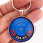 Ford 351 4 Barrel Air Cleaner Decal 1.2" Diameter Keychain