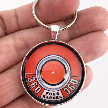 360 4 Barrel Mopar Air Cleaner Decal 1.2" Diameter Keychain