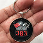 Chevy 383 Racing Flags Emblem 1.2" Diameter Keychain