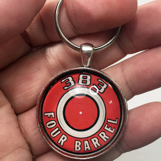 383 4 Barrel Mopar Air Cleaner Decal 1.2" Diameter Keychain