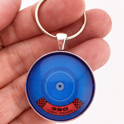 Ford 390 Cubic Inch Air Cleaner Decal 1.2" Diameter Keychain