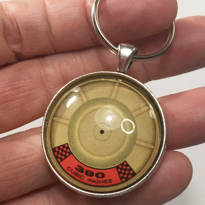 Ford 390 Cubic Inch Air Cleaner Decal 1.2" Diameter Keychain