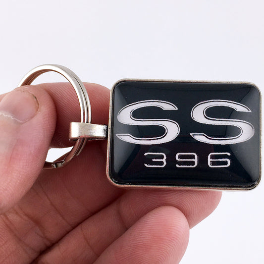 Chevy SS 396 Chrome Fender Badge Emblem 1.2" Diameter Keychain