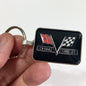 Chevy 396 Turbo Jet Chrome Fender V Flag Emblem 1.2" Diameter Keychain