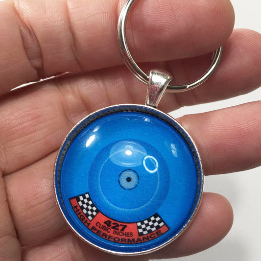 Ford 427 High Performance Air Cleaner Decal 1.2" Diameter Keychain