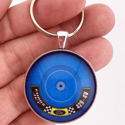 Ford 429 4 Barrel Cobra Jet Air Cleaner Decal 1.2" Diameter Keychain
