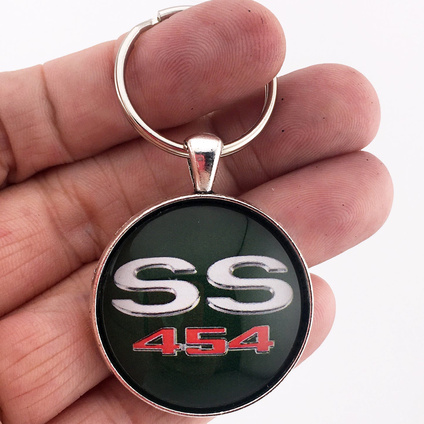 Chevy SS 454 Chrome Fender Emblem 1.2" Diameter Keychain