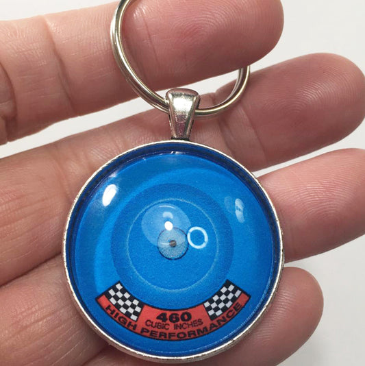 Ford 460 High Performance Air Cleaner Decal 1.2" Diameter Keychain