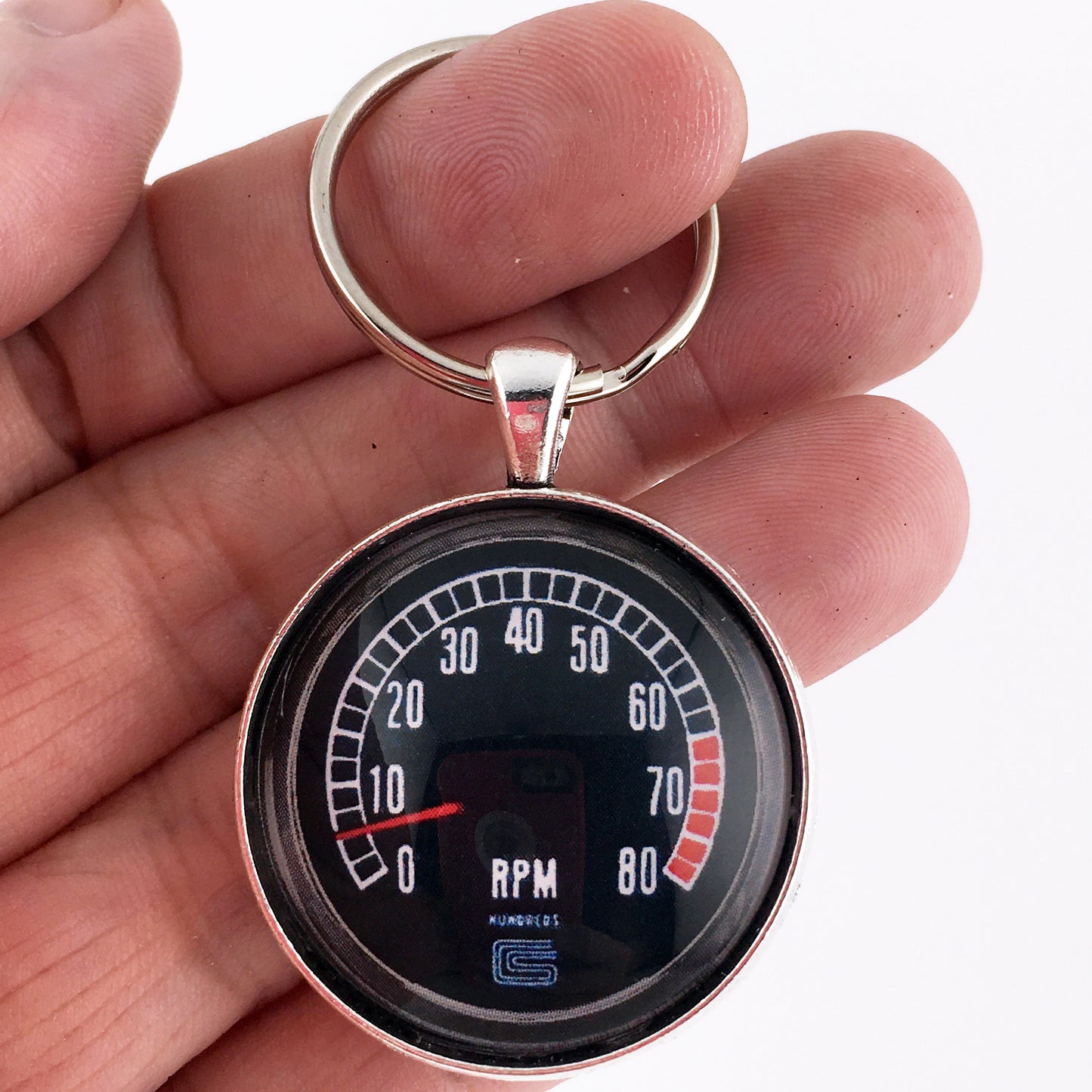 1965 Ford Mustang Shelby Cobra 8K RPM Tachometer 1.2" Keychain