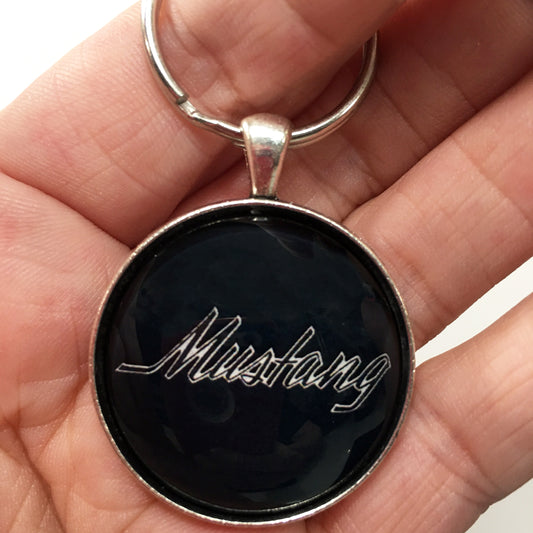 1969-1973 Ford Mustang Script Fender Emblem Badge 1.2" Keychain