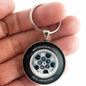 Vintage 2nd Gen Firebird Silver 71-76 Honeycomb Wheel 1.2" Diameter Keychain