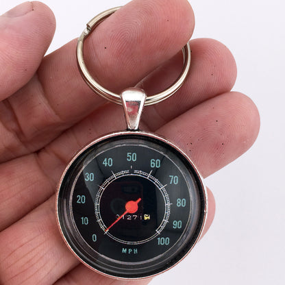 Vintage 1970's Chevrolet 100 MPH Speedometer  1.2" Keychain