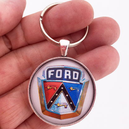 Vintage Ford Tri Color Crest Emblem Badge Logo 1.2" Diameter Keychain