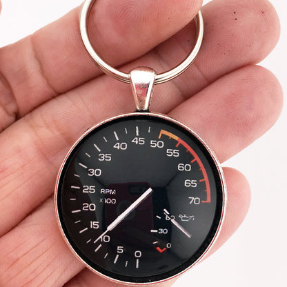 Vintage Chevrolet 3rd Gen Camaro 70K Tachometer w/ Oil Pressure 1.2" Keychain