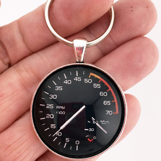 Vintage Chevrolet 3rd Gen Camaro 70K Tachometer w/ Oil Pressure 1.2" Keychain