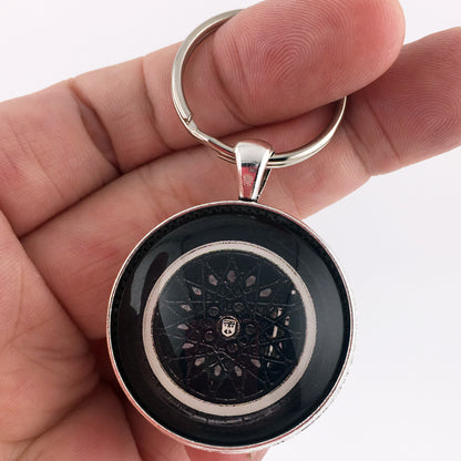 Vintage 1980's Pontiac Fiero GT Wheel 1.2" Diameter Keychain