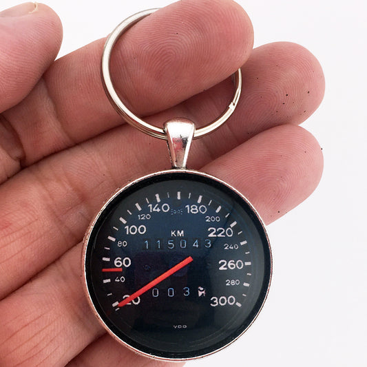Vintage Porsche 911 250 KMH Speedometer Gauge 1.2" Diameter Keychain