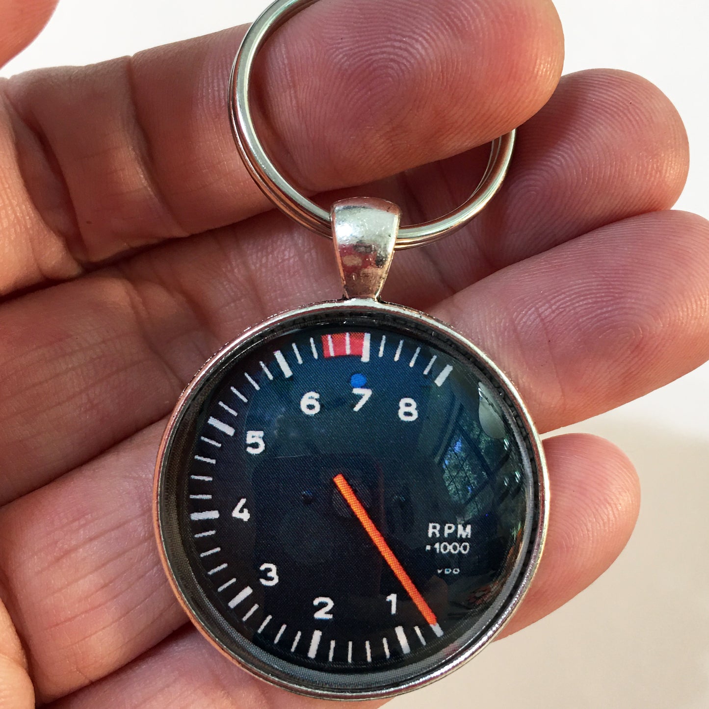 Vintage Porsche 911 8K Tachometer Gauge 1.2" Diameter Keychain