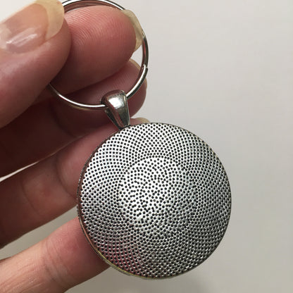 Vintage Cragar 5 Spoke Mag Wheel  Firestone Wide Oval Raised White Letter 1.2" Diameter Keychain