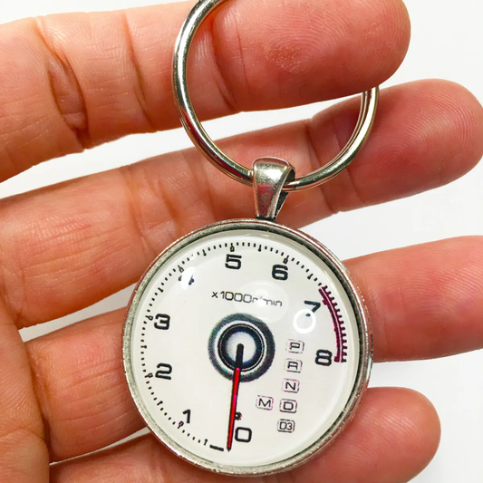 Acura 8K RPM Tachometer Gauge Automatic Transmission 1.2" Diameter Keychain