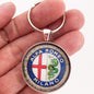 Vintage Alfa Romeo Emblem Logo Badge 1.2" Diameter Keychain