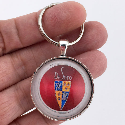Antique DeSoto Emblem Badge Ornament Logo 1.2" Diameter Keychain