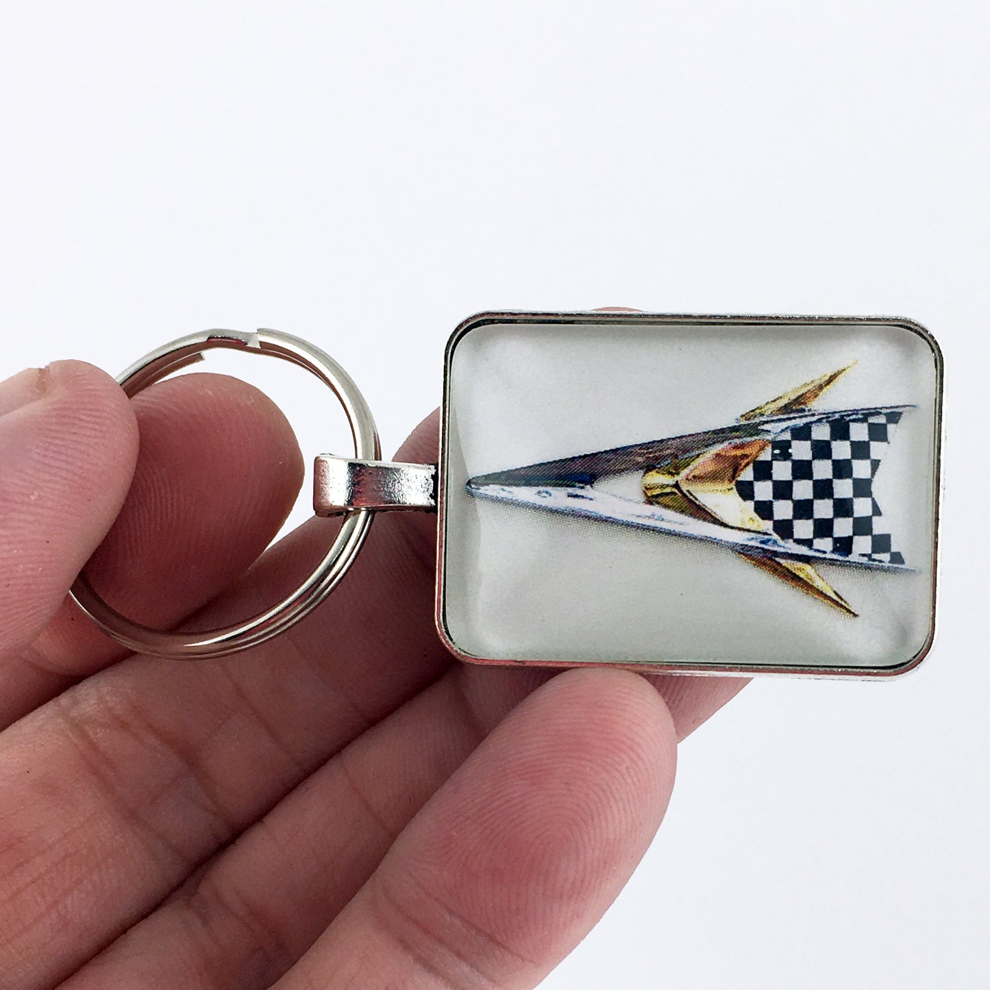 Antique DeSoto Fireflite Emblem Badge Logo 1 x 1.25 Diameter Keychain