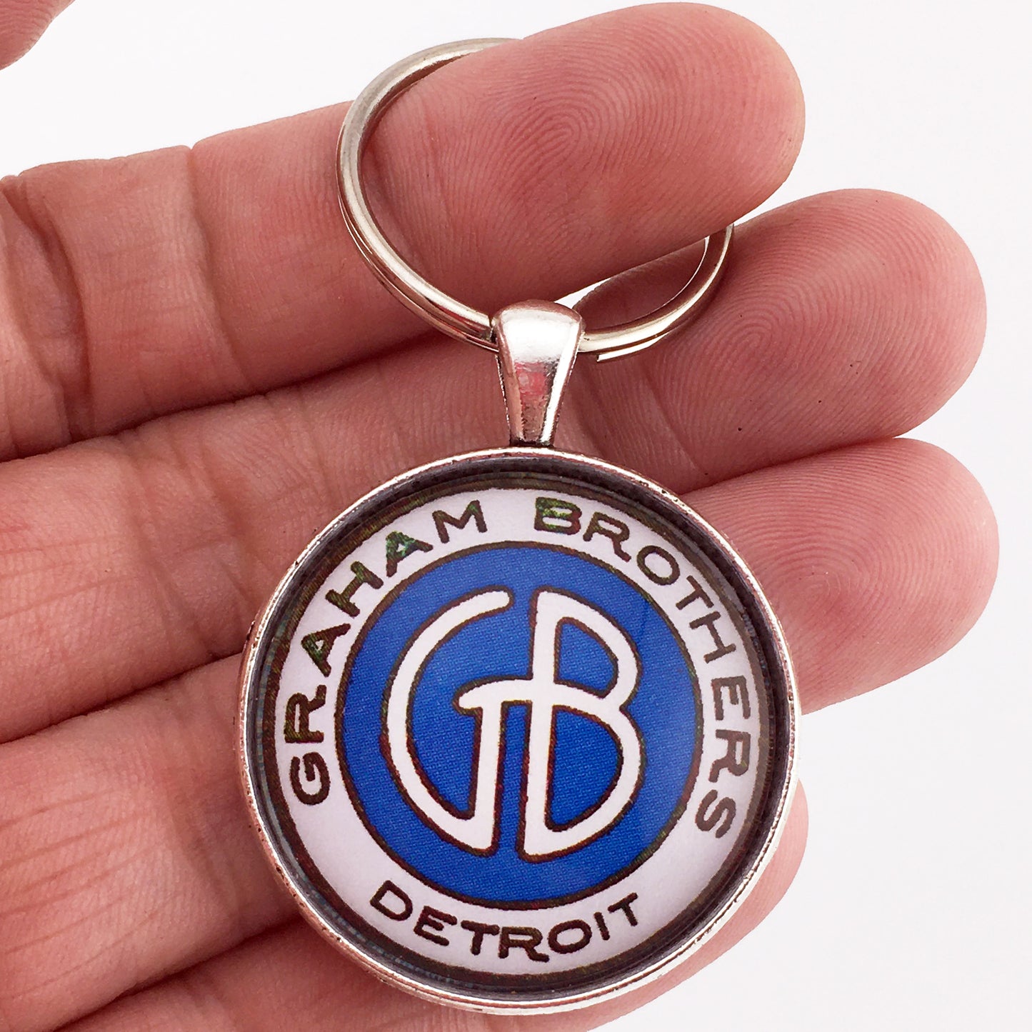Antique Graham Brothers Emblem Badge Ornament Logo 1.2" Diameter Keychain