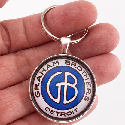 Antique Graham Brothers Emblem Badge Ornament Logo 1.2" Diameter Keychain