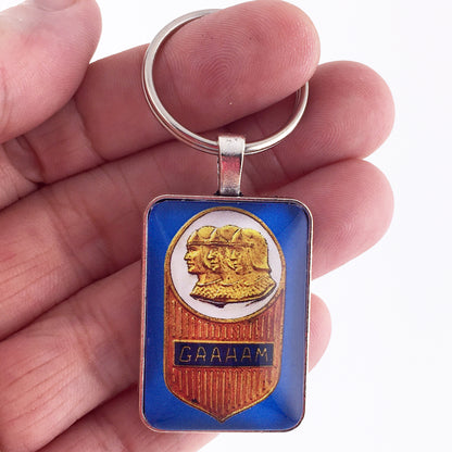 Antique Graham Brothers Emblem Badge Logo 1 x 1.25 Diameter Keychain