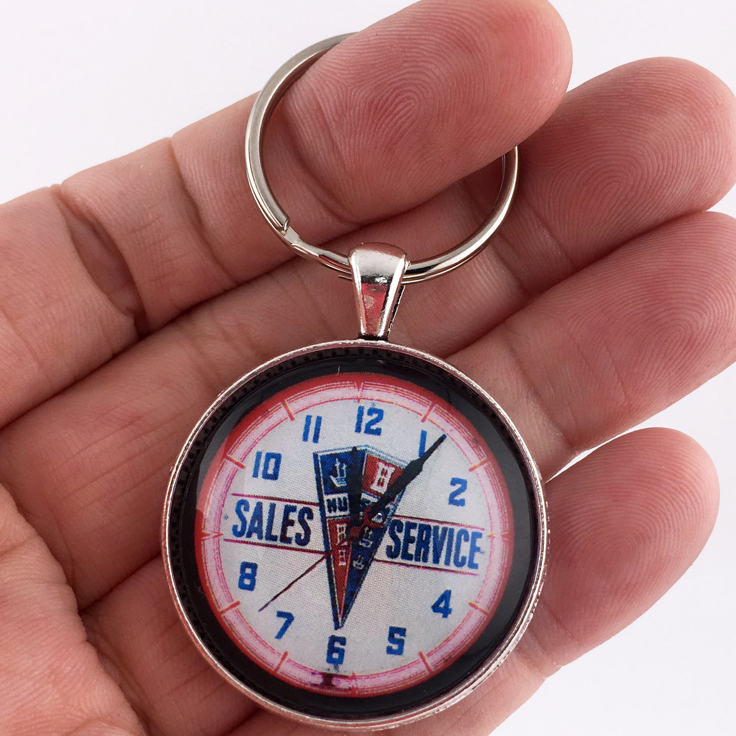 Antique Holden Sales and Service "Clock" Emblem Badge Ornament Logo 1.2" Diameter Keychain