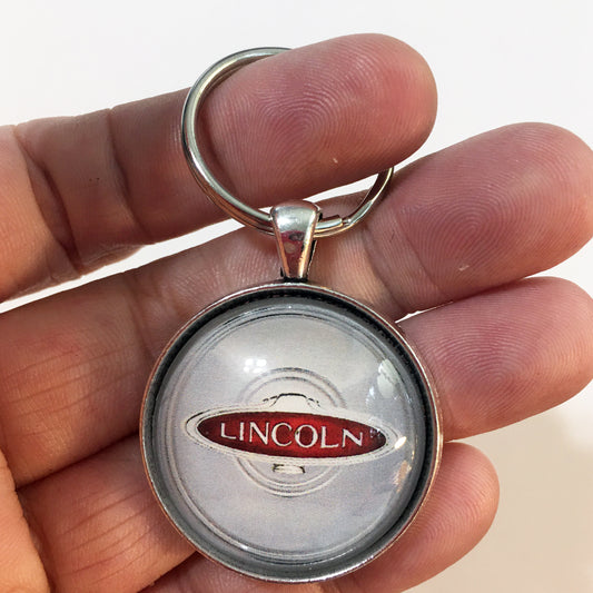 Antique Lincoln Hub Emblem Badge Ornament Logo 1.2" Diameter Keychain