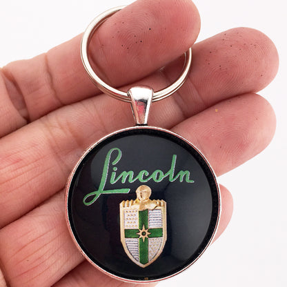 Antique Lincoln Emblem Badge Ornament Logo 1.2" Diameter Keychain