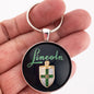 Antique Lincoln Emblem Badge Ornament Logo 1.2" Diameter Keychain
